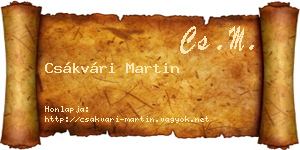 Csákvári Martin névjegykártya