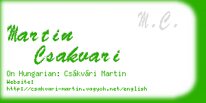 martin csakvari business card