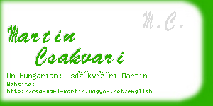 martin csakvari business card